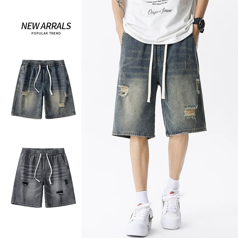 Men'S Shoes For Jeans - Summer Thin Denim Shorts Men's Retro