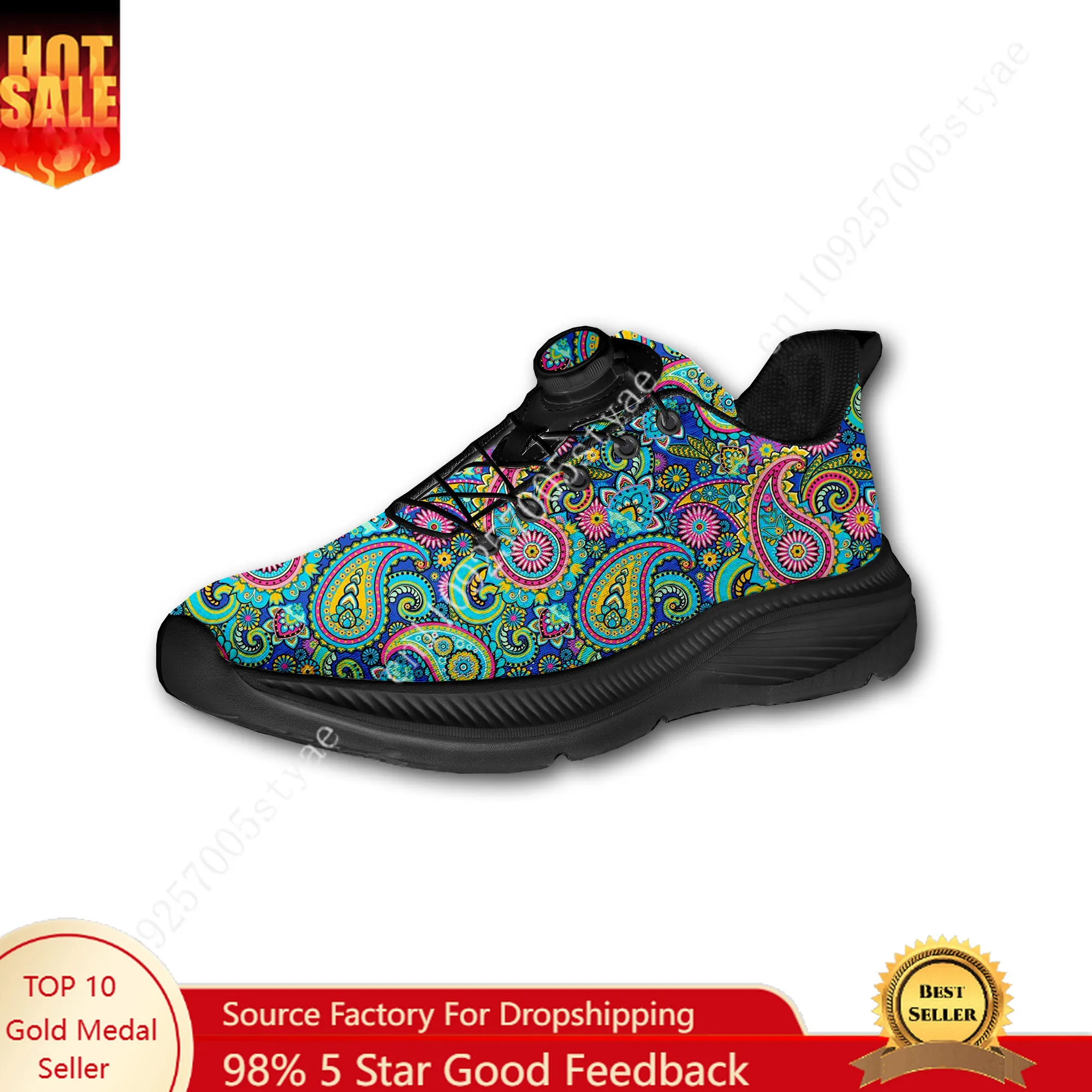 Men'S Shoes Lightweight - Bohemian Mandala Floral Print Custom Walking