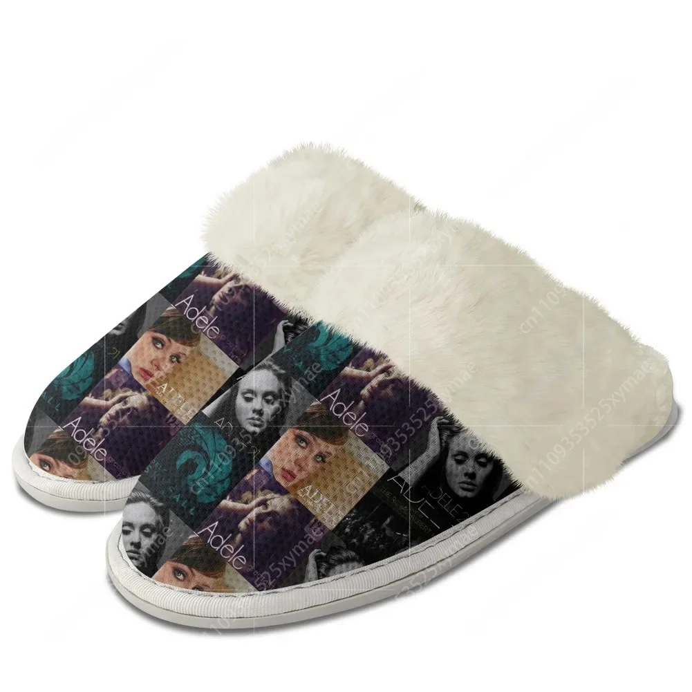 Men'S Shoes Lightweight - Adele Singer Poster Plush Slippers Keep