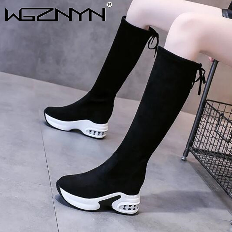 Chelsea Boots Suede - Winter Warm Chunky Platform Long Boots
