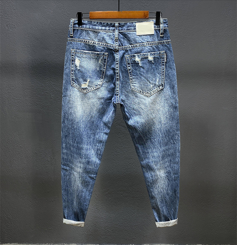 Nine-point jeans with holes fo - Men'S Shoes For Jeans review and price
