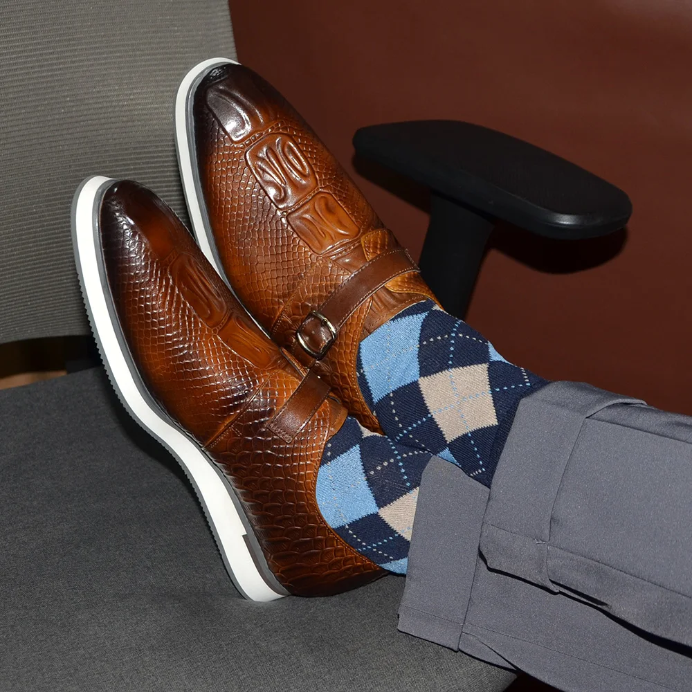 Cow Genuine Leather Men's Casu - Monk Strap Shoe review and price