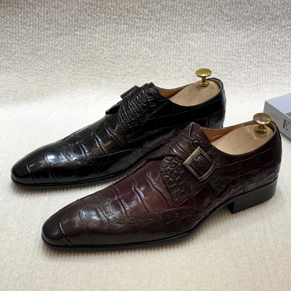 FELIX CHU Men's Genuine Leathe - Monk Strap Shoe review and price