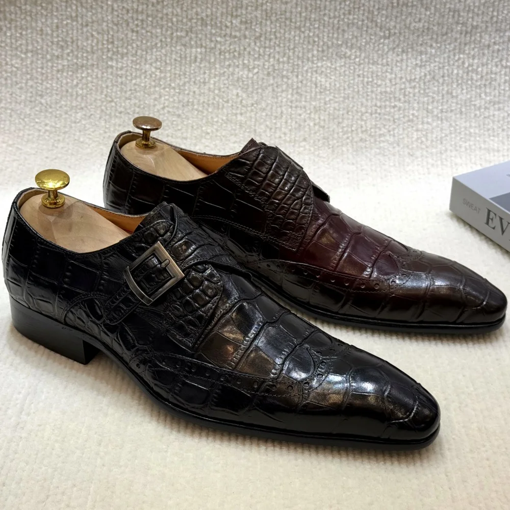 FELIX CHU Men's Genuine Leathe - Monk Strap Shoe review and price