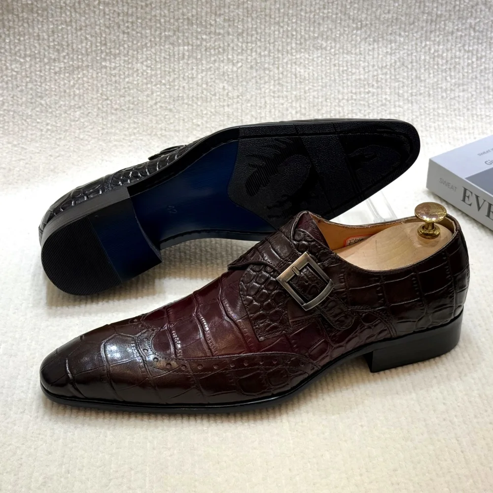 FELIX CHU Men's Genuine Leathe - Monk Strap Shoe review and price