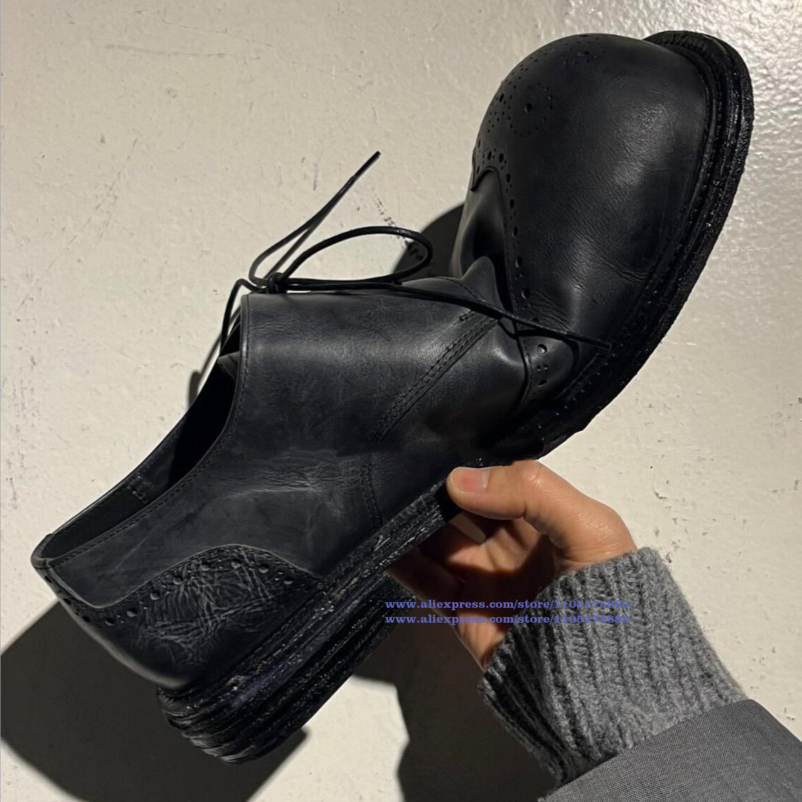 Vintage Black Leather Brogue L - Oxford Brogue Leather review and price