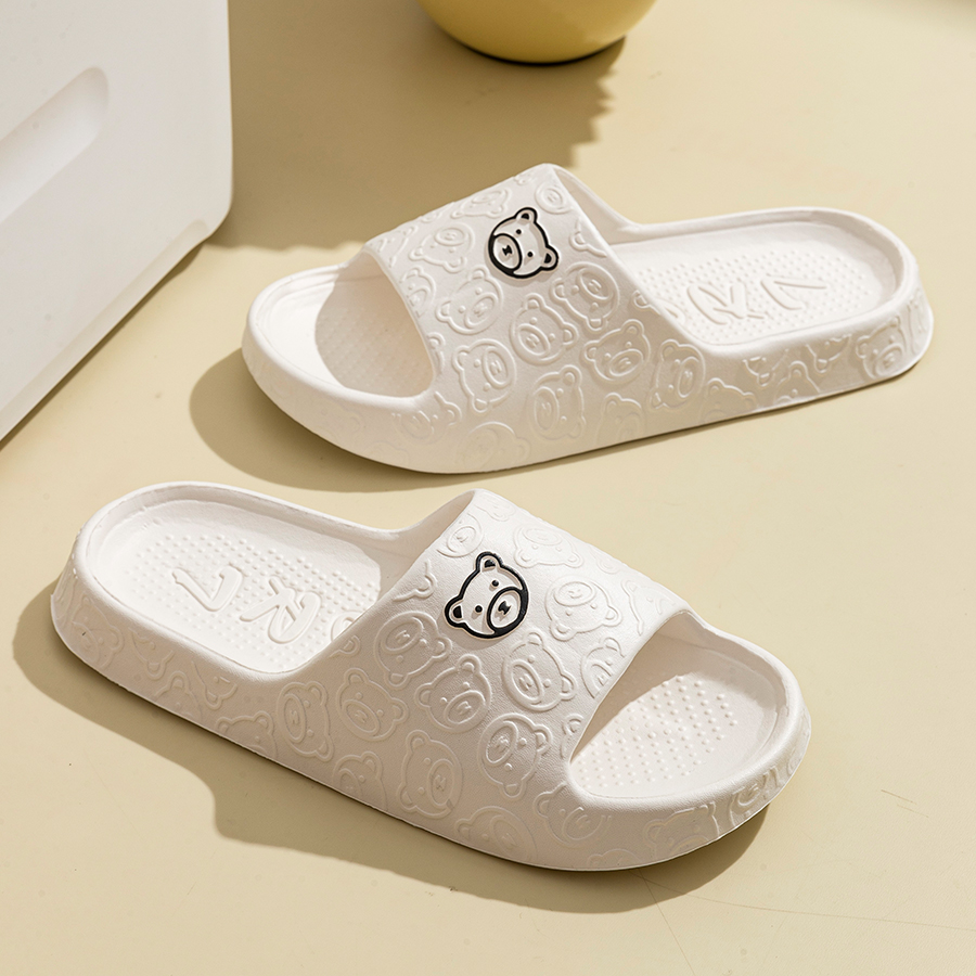 Printting Cute Bear Women Slip - Men Shoes On Sale review and price