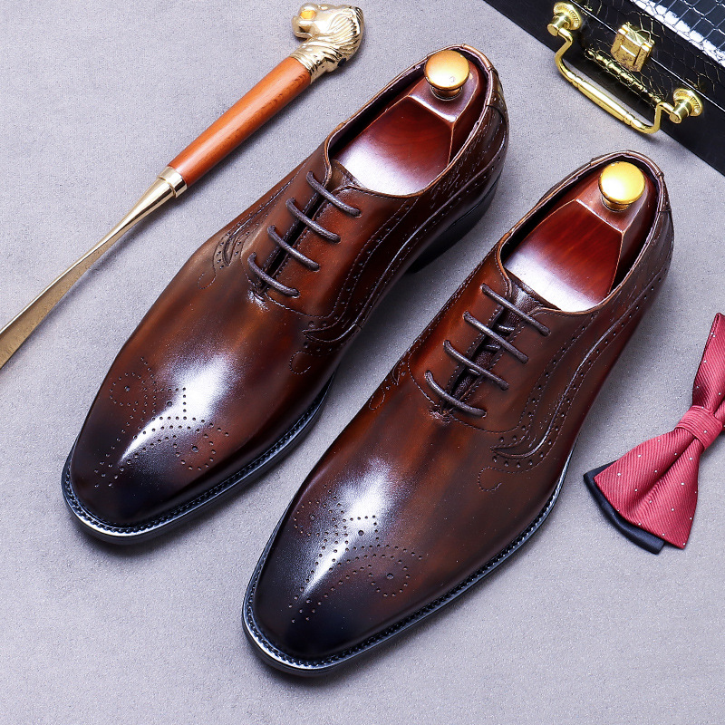 Men's Vintage Script Embossed  - Oxford Brogue Leather review and price