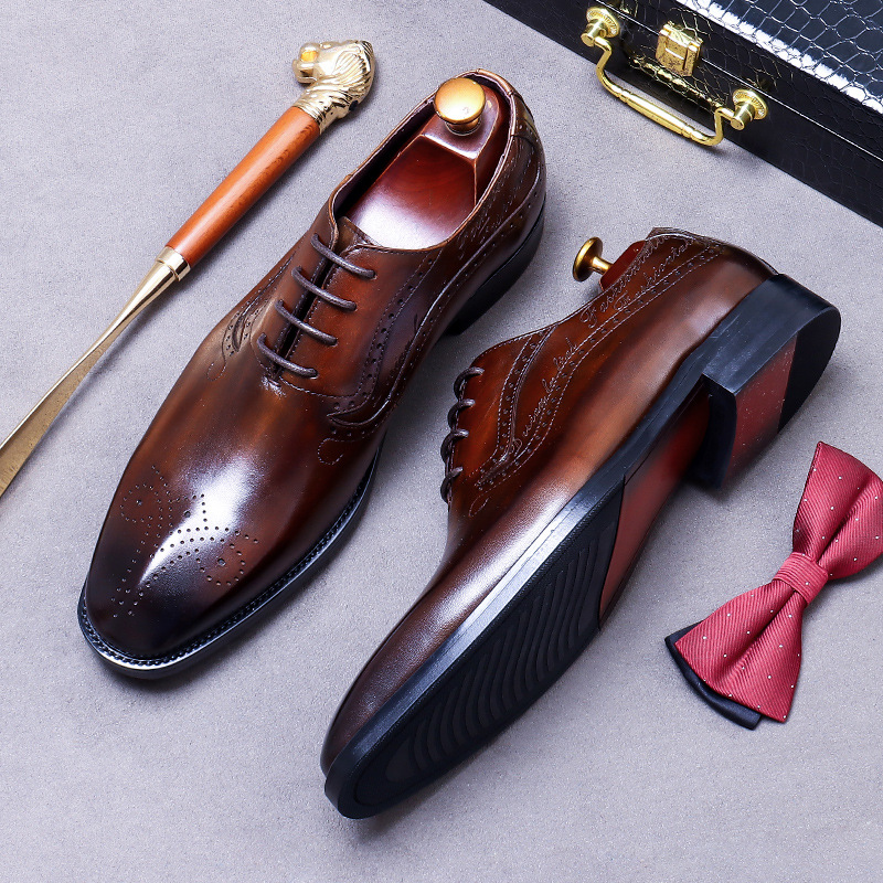 Men's Vintage Script Embossed  - Oxford Brogue Leather review and price