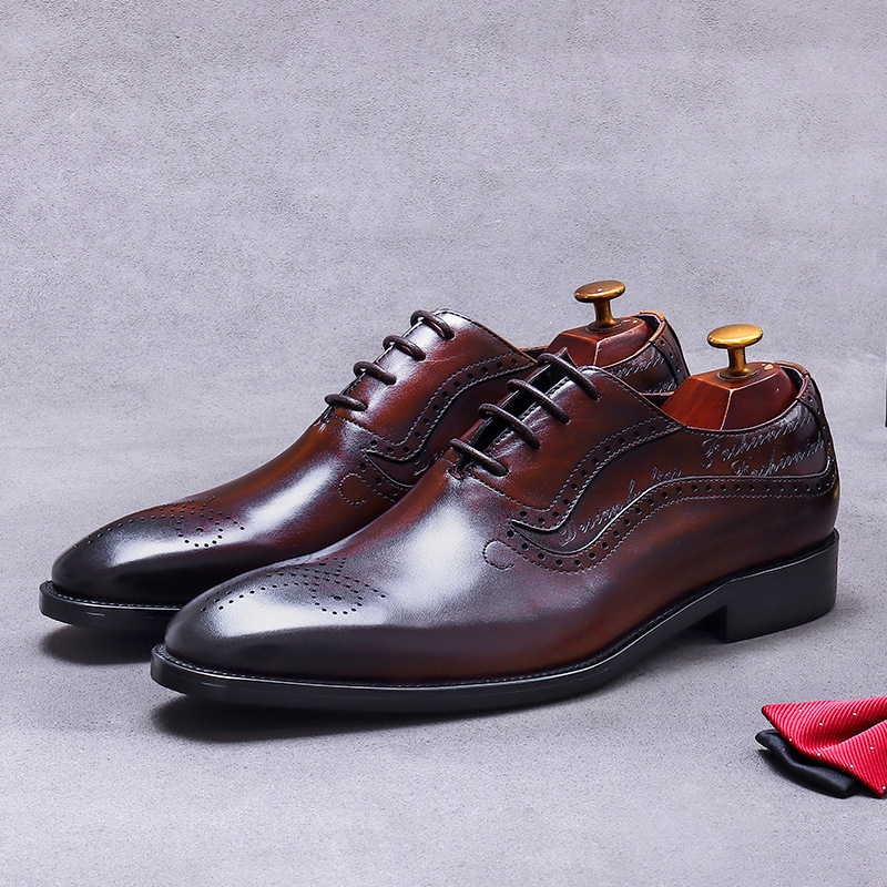 Men's Vintage Script Embossed  - Oxford Brogue Leather review and price