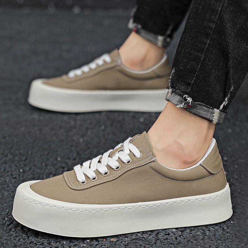 Khaki Flat Sneakers Canvas Hei - Men Shoes Offer review and price