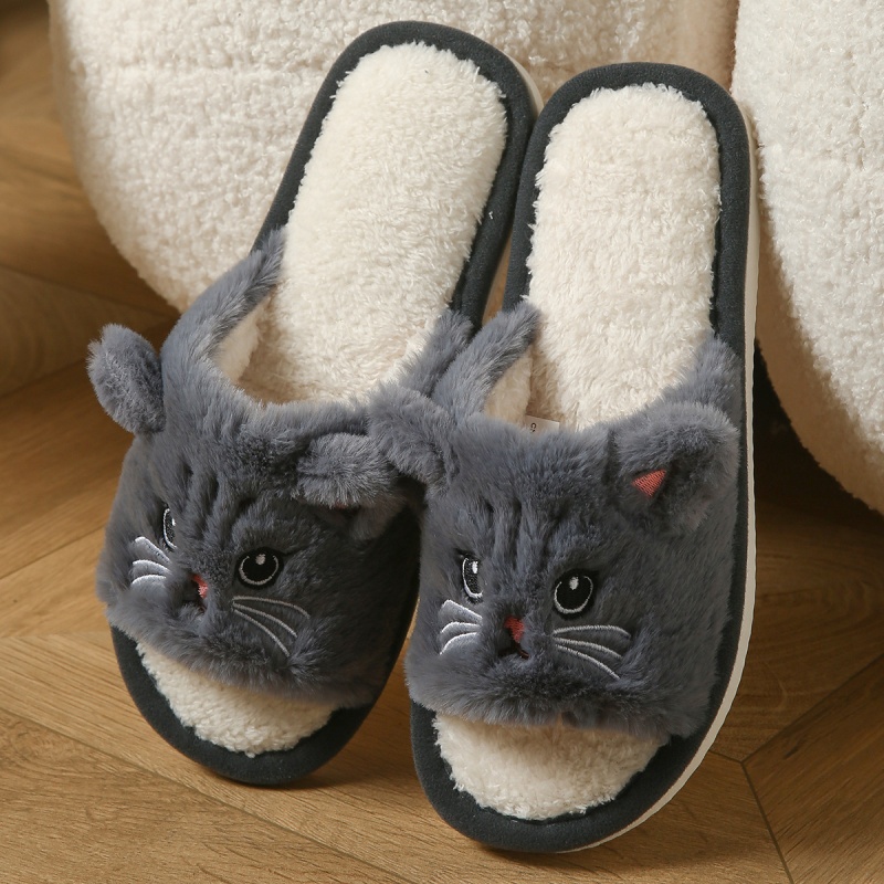 Cute Cat Plush Flip Flops For  - Men Shoes On Sale review and price