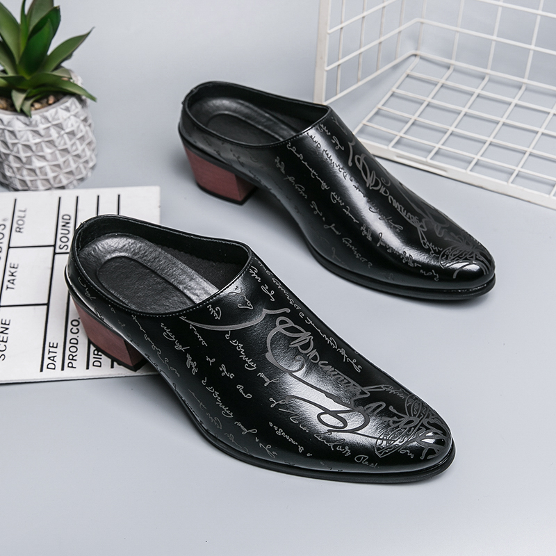 Men Brown Leather Mules Slippe - Shoes Heels Men review and price