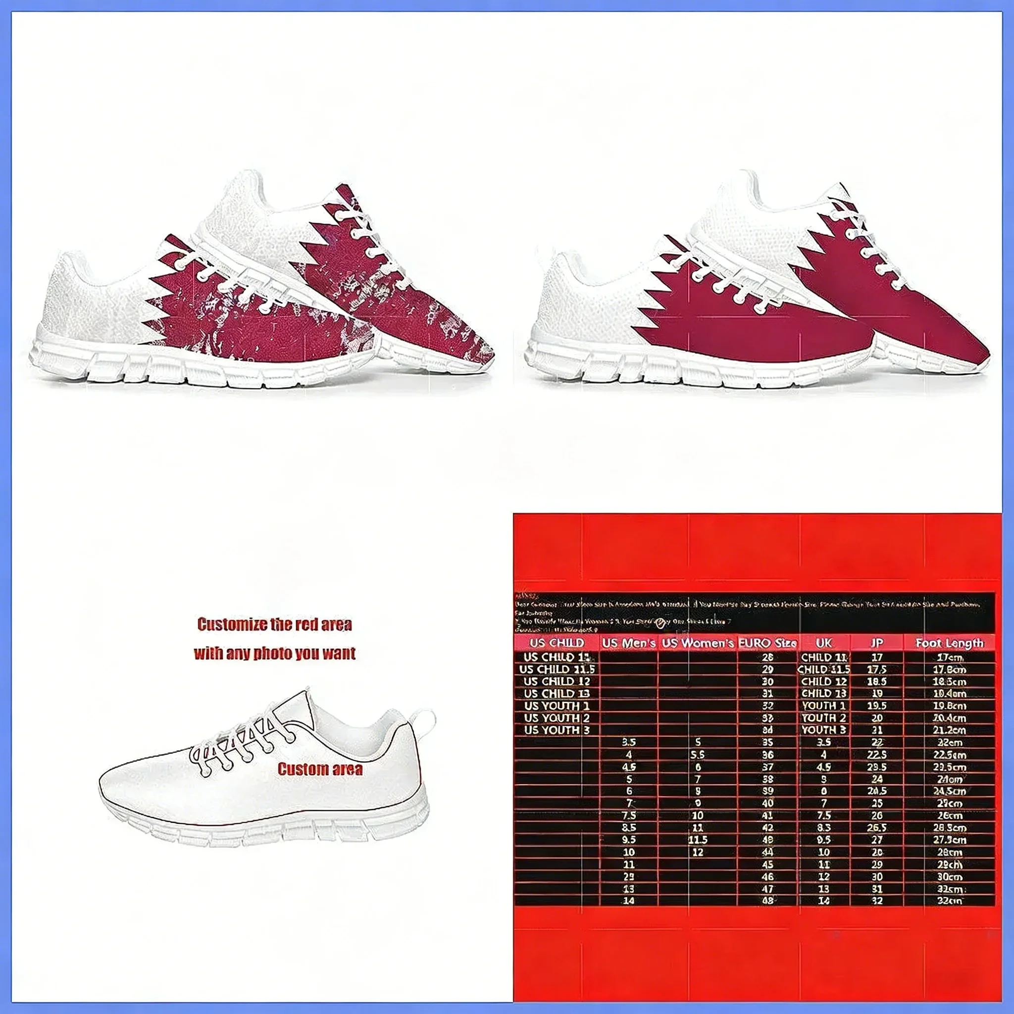 Qatar Flag Sports Shoes, Custo - Men Shoes Qatar review and price