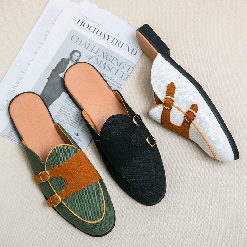 canvas mules half shoes for ma - Monk Strap Shoe review and price