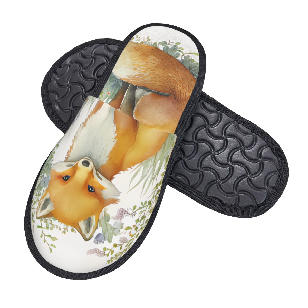 Plush Indoor Slippers Watercol - Men Shoes Illustration review and price
